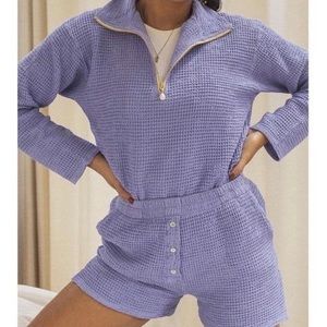 DONNI waffle set in lilac